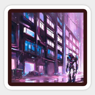 Synthwave city of the future Sticker